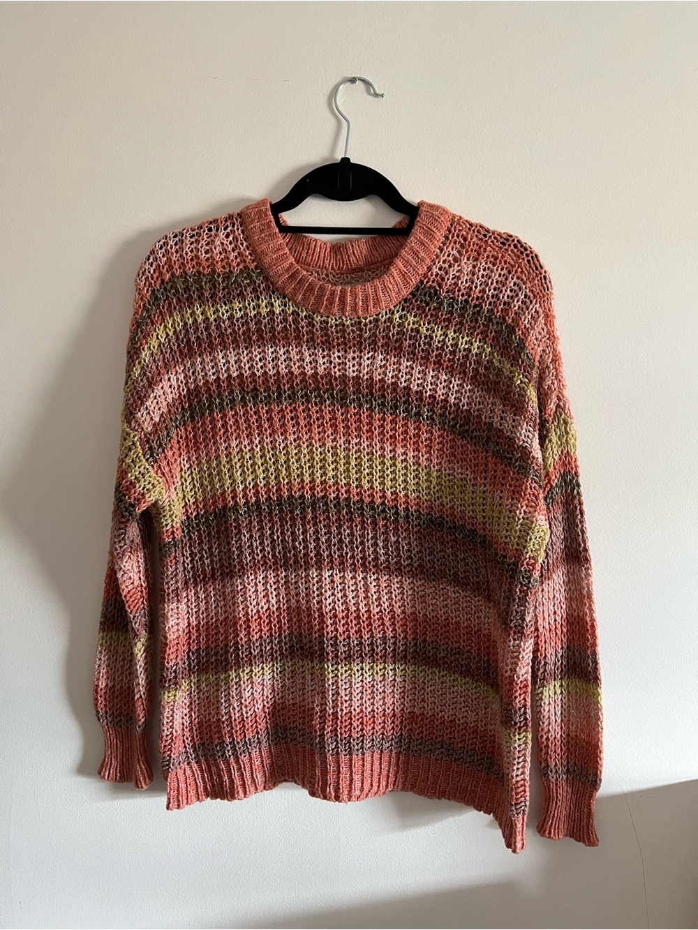 American Eagle Oversized Striped Chunky Knit Crewneck Sweater - size XS